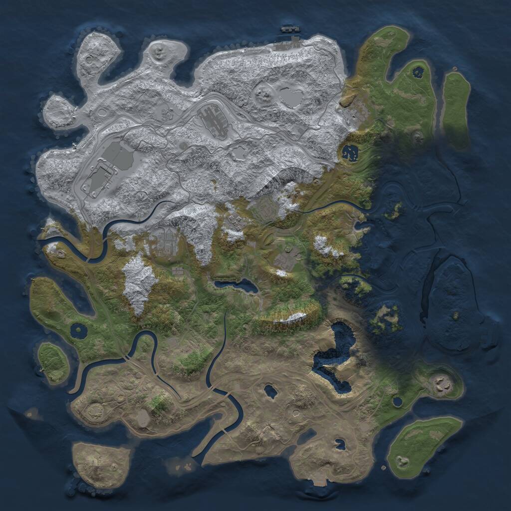 Rust Map: Procedural Map, Size: 4500, Seed: 790952434, 15 Monuments