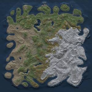 Thumbnail Rust Map: Procedural Map, Size: 5000, Seed: 193560991, 17 Monuments