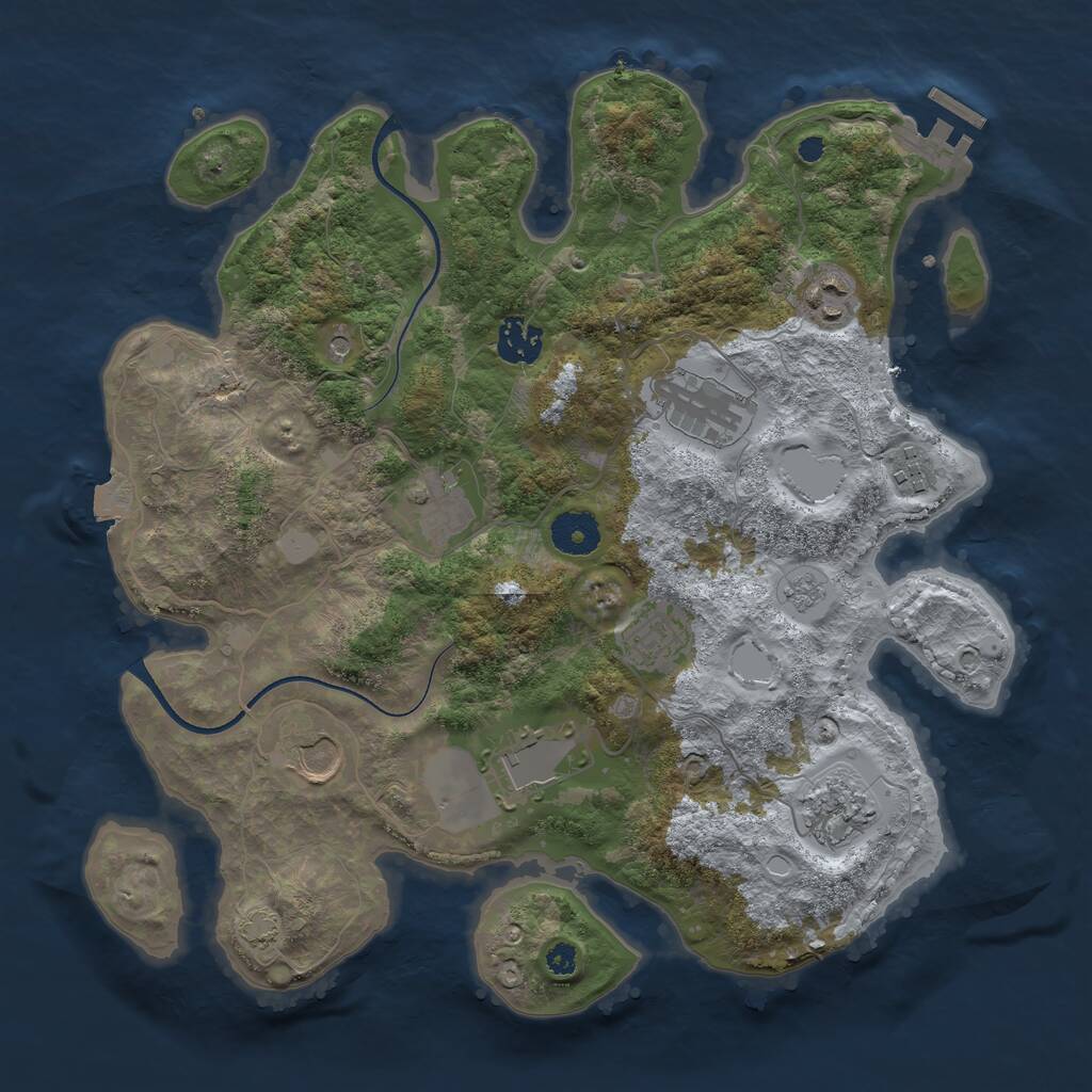 Rust Map: Procedural Map, Size: 3500, Seed: 29023, 14 Monuments