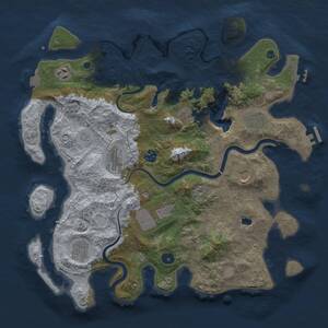 Thumbnail Rust Map: Procedural Map, Size: 4000, Seed: 1377804824, 16 Monuments