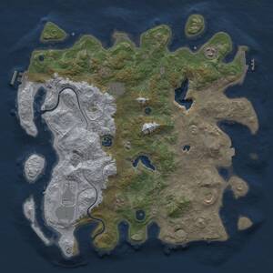 Thumbnail Rust Map: Procedural Map, Size: 4000, Seed: 1377804824, 13 Monuments