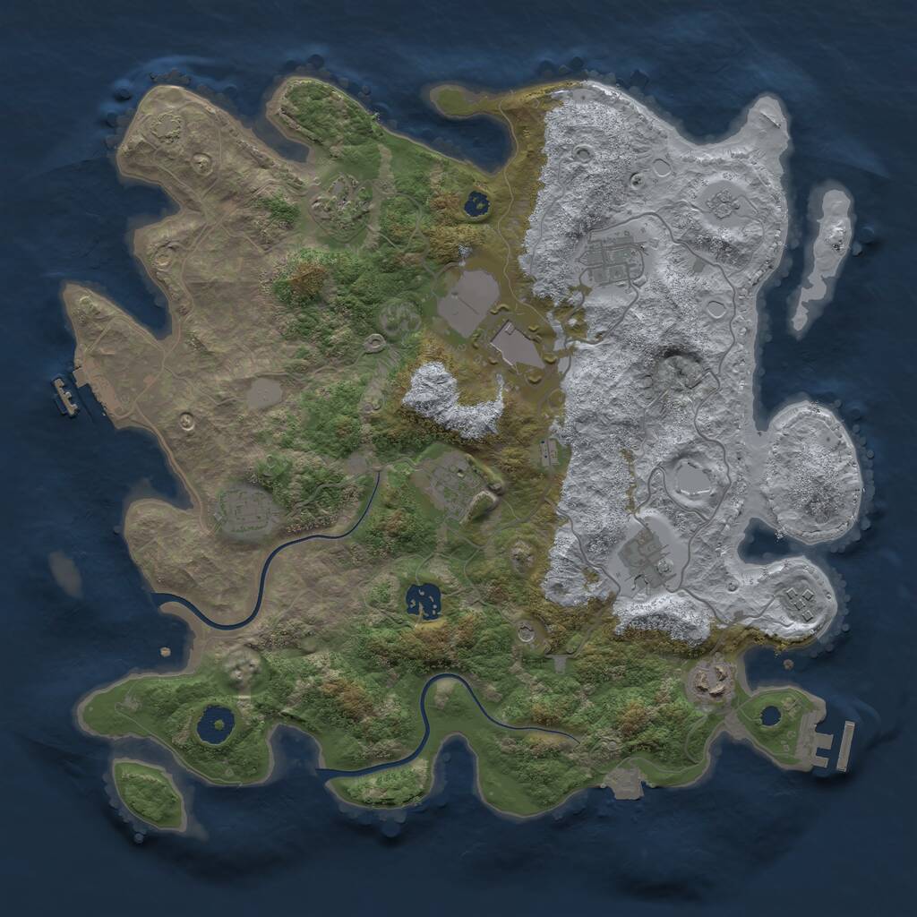 Rust Map: Procedural Map, Size: 3700, Seed: 964585682, 15 Monuments