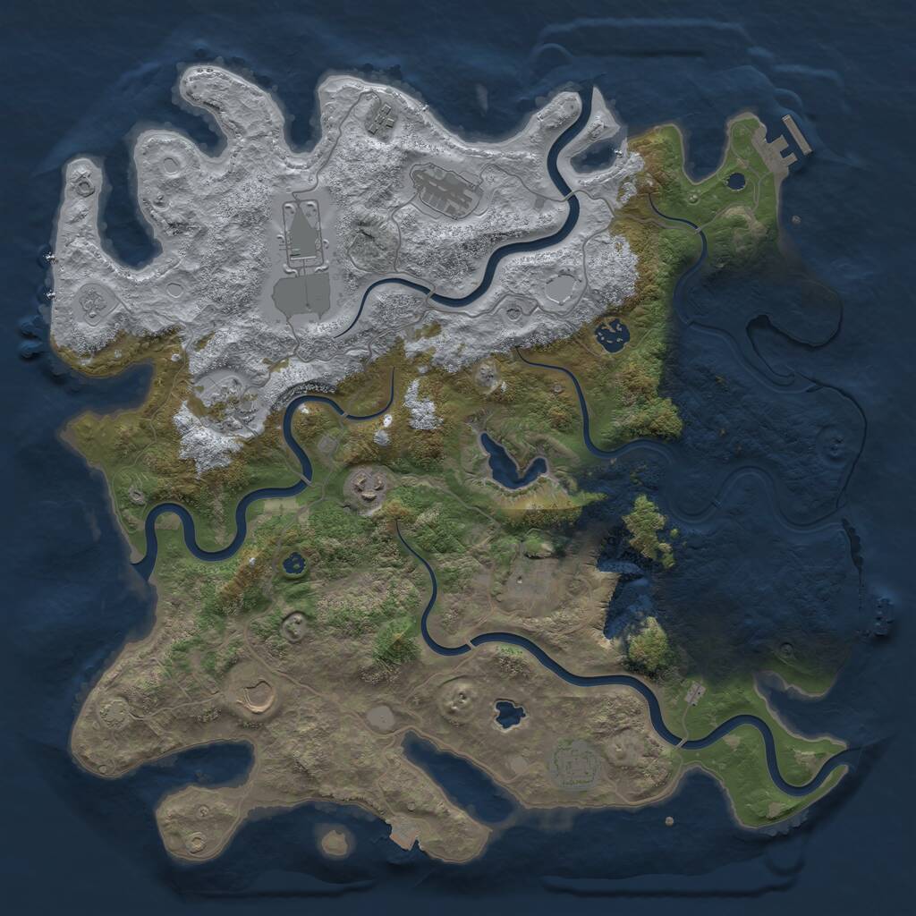 Rust Map: Procedural Map, Size: 4242, Seed: 6055000, 15 Monuments