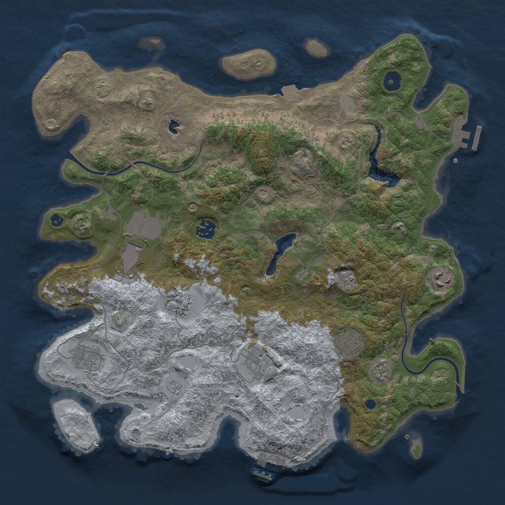 Rust Map: Procedural Map, Size: 4000, Seed: 362558085, 14 Monuments