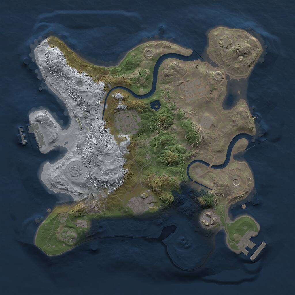 Rust Map: Procedural Map, Size: 2750, Seed: 2109466644, 10 Monuments