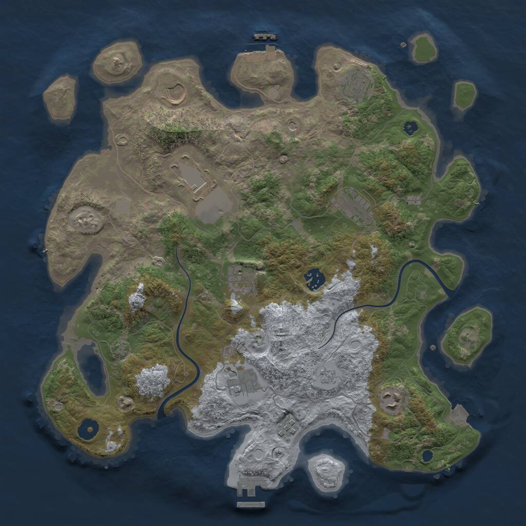 Rust Map: Procedural Map, Size: 3800, Seed: 1403415812, 15 Monuments
