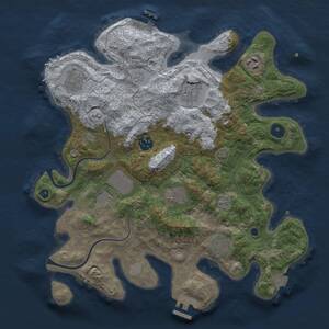 Thumbnail Rust Map: Procedural Map, Size: 3500, Seed: 1139120833, 14 Monuments