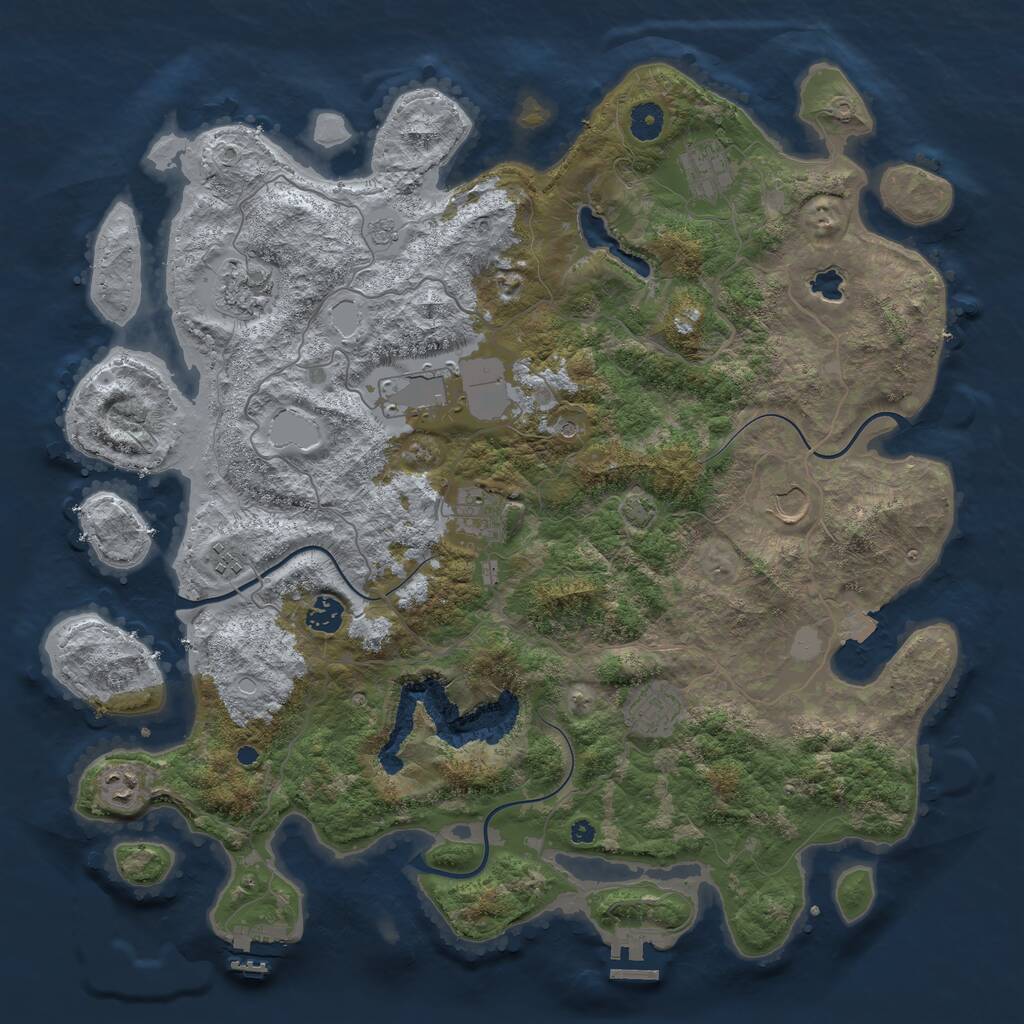 Rust Map: Procedural Map, Size: 4242, Seed: 185246800, 15 Monuments
