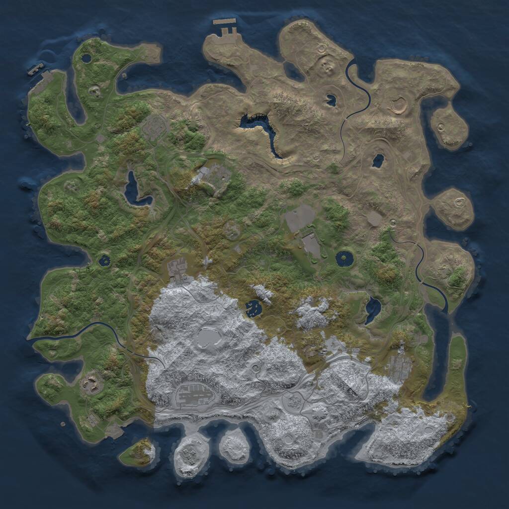Rust Map: Procedural Map, Size: 4500, Seed: 21347, 17 Monuments