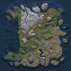 Thumbnail Rust Map: Procedural Map, Size: 4242, Seed: 166856580, 15 Monuments
