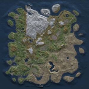 Thumbnail Rust Map: Procedural Map, Size: 4242, Seed: 166856580, 14 Monuments
