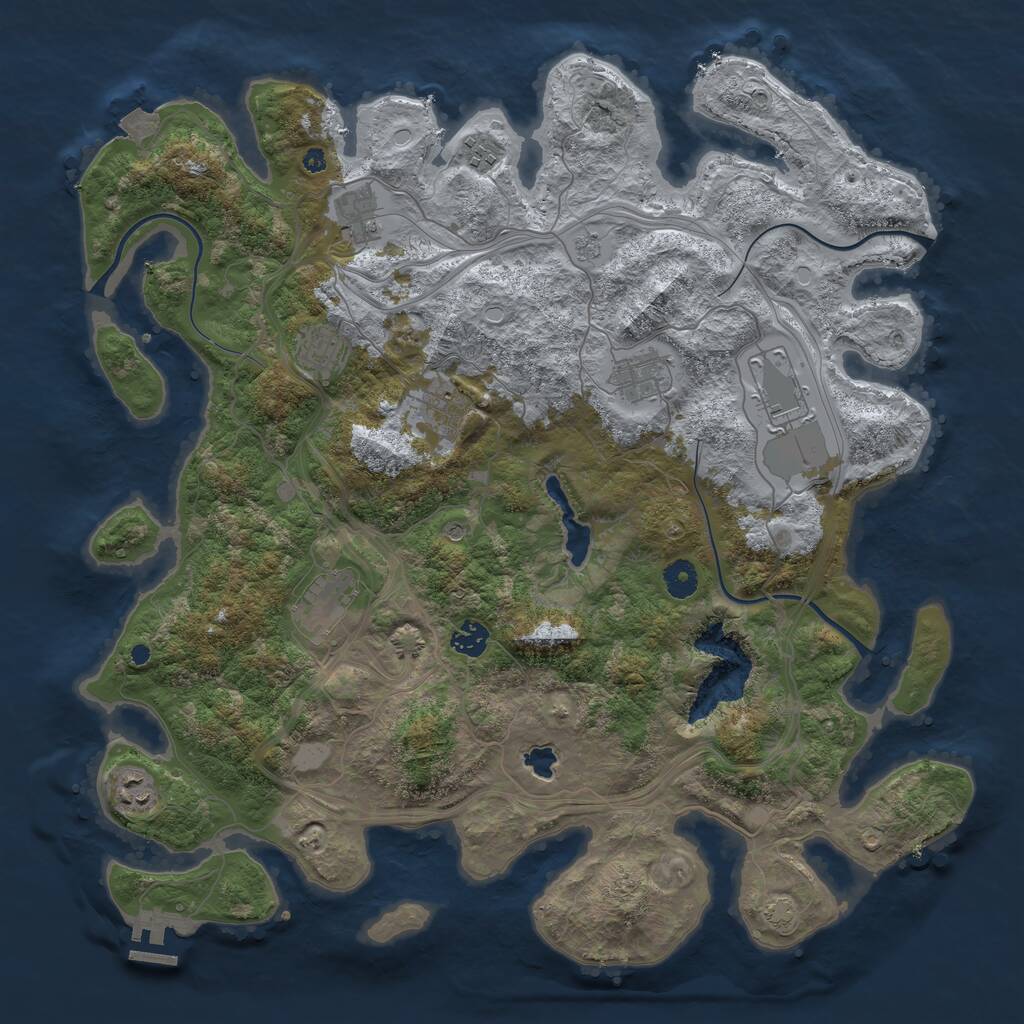 Rust Map: Procedural Map, Size: 4250, Seed: 184738056, 14 Monuments