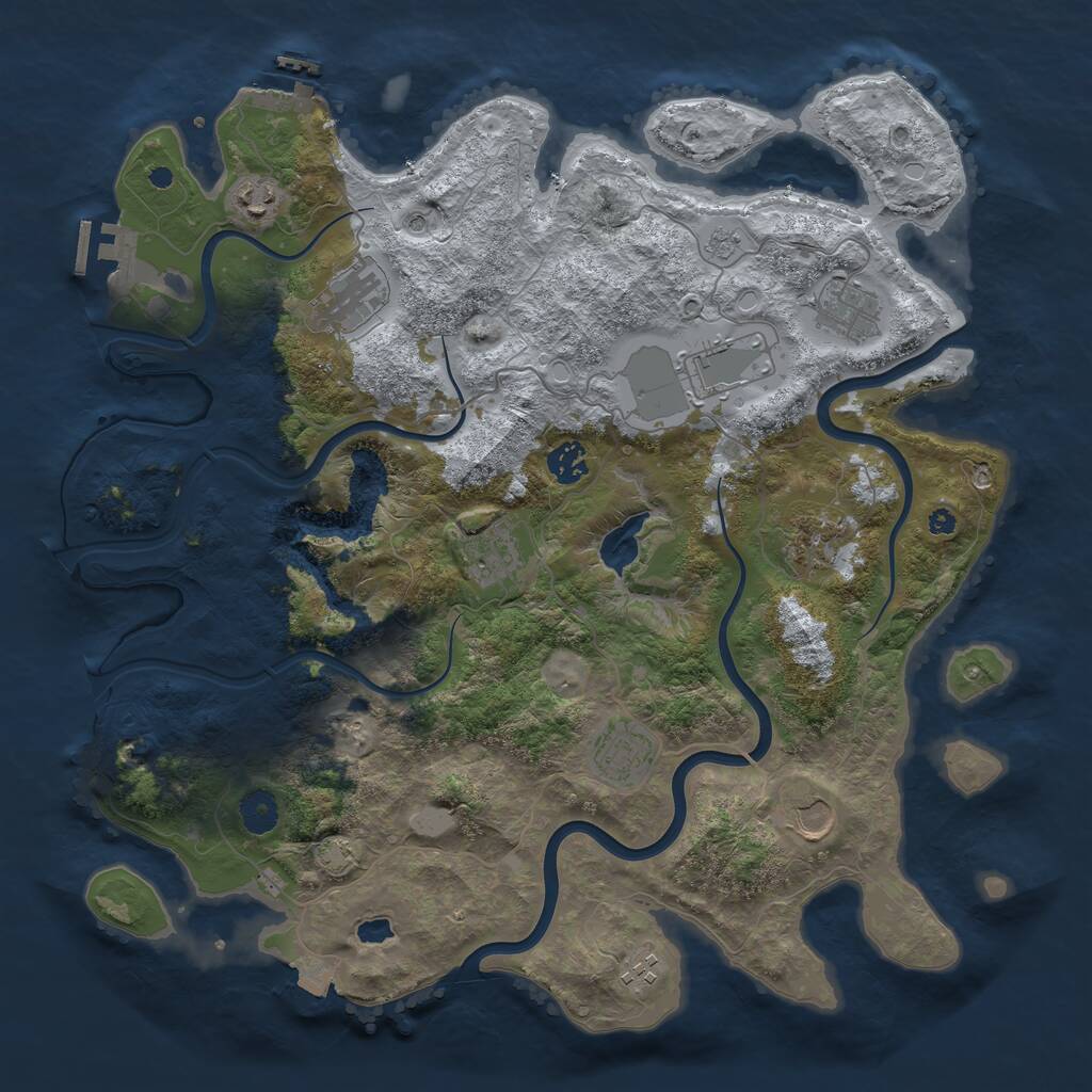 Rust Map: Procedural Map, Size: 4000, Seed: 1965891166, 16 Monuments
