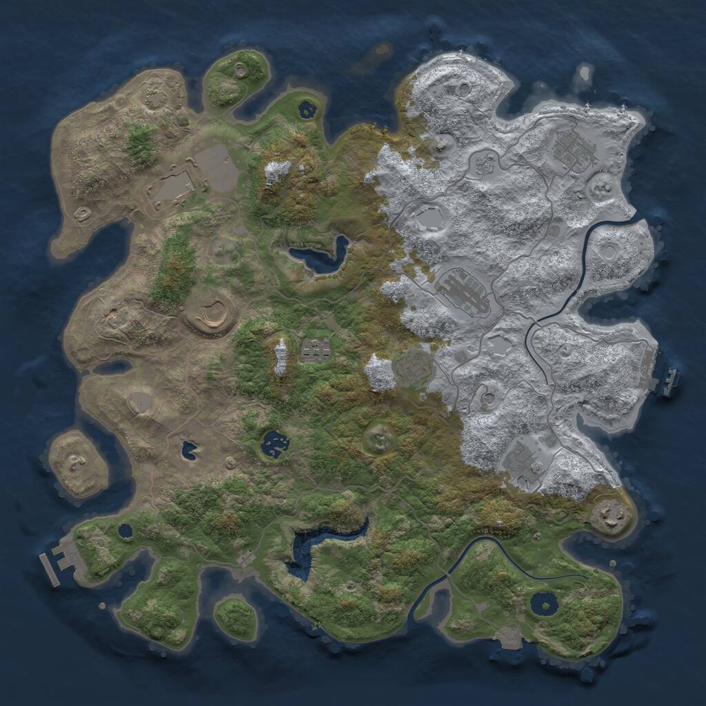 Rust Map: Procedural Map, Size: 4000, Seed: 16725, 15 Monuments