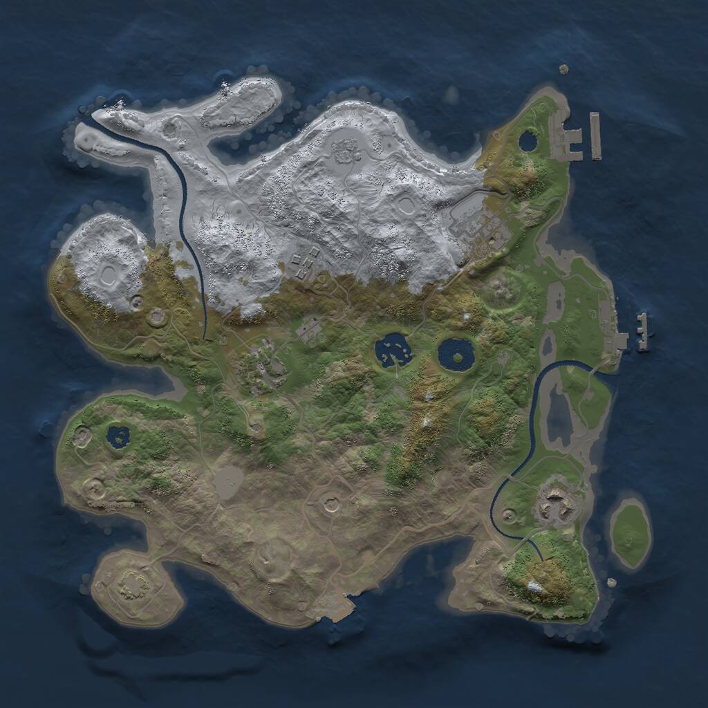 Rust Map: Procedural Map, Size: 3000, Seed: 1117115457, 11 Monuments