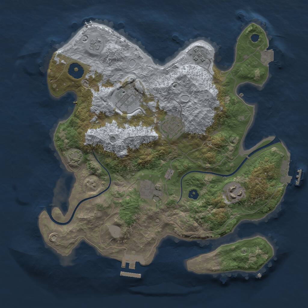 Rust Map: Procedural Map, Size: 3000, Seed: 1434961514, 10 Monuments