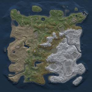 Thumbnail Rust Map: Procedural Map, Size: 4000, Seed: 228188930, 14 Monuments