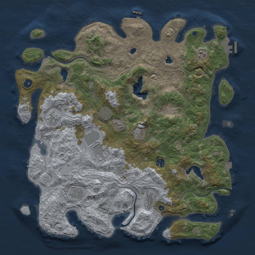 Rust Map: Procedural Map, Size: 4500, Seed: 24519, 15 Monuments