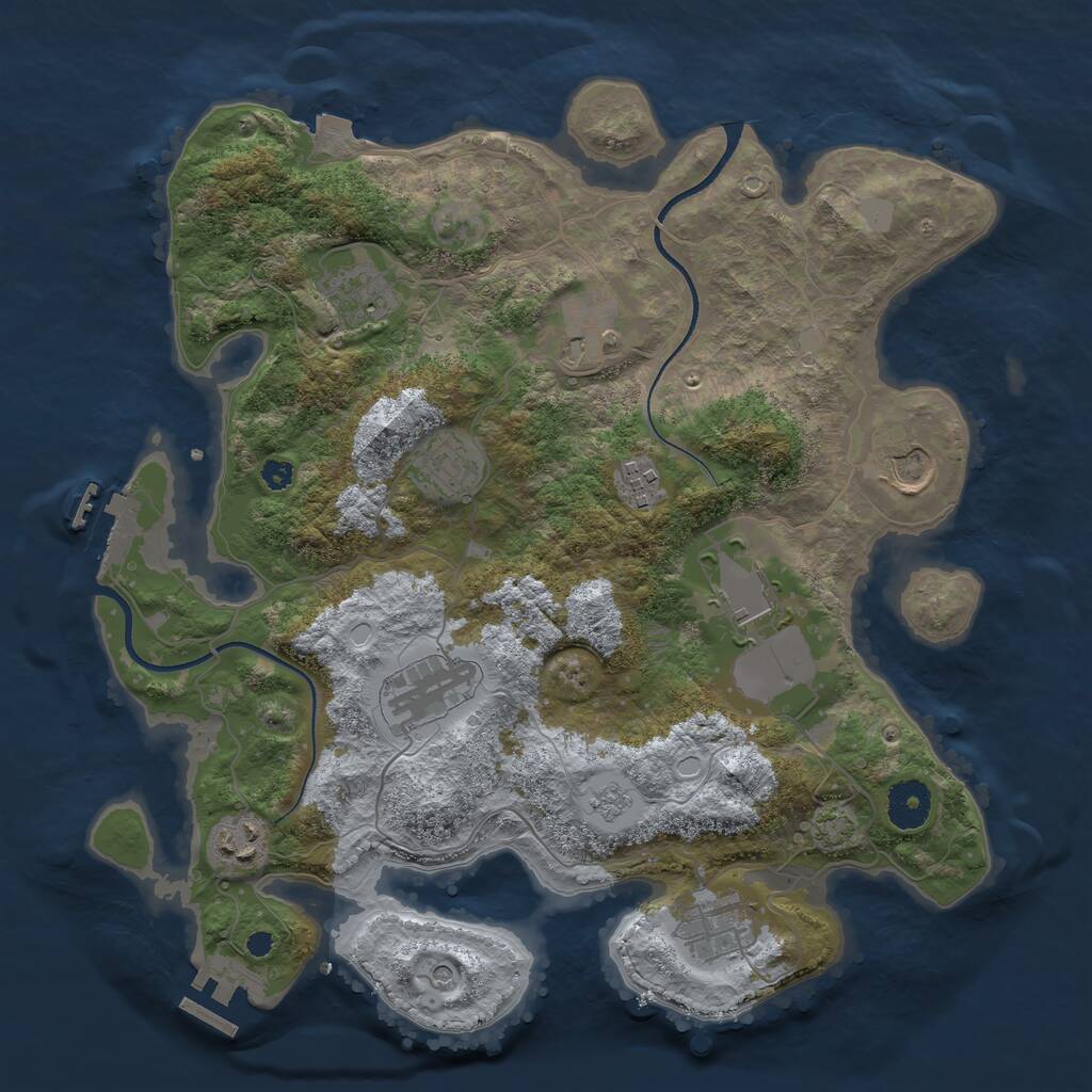 Rust Map: Procedural Map, Size: 3500, Seed: 788800297, 15 Monuments