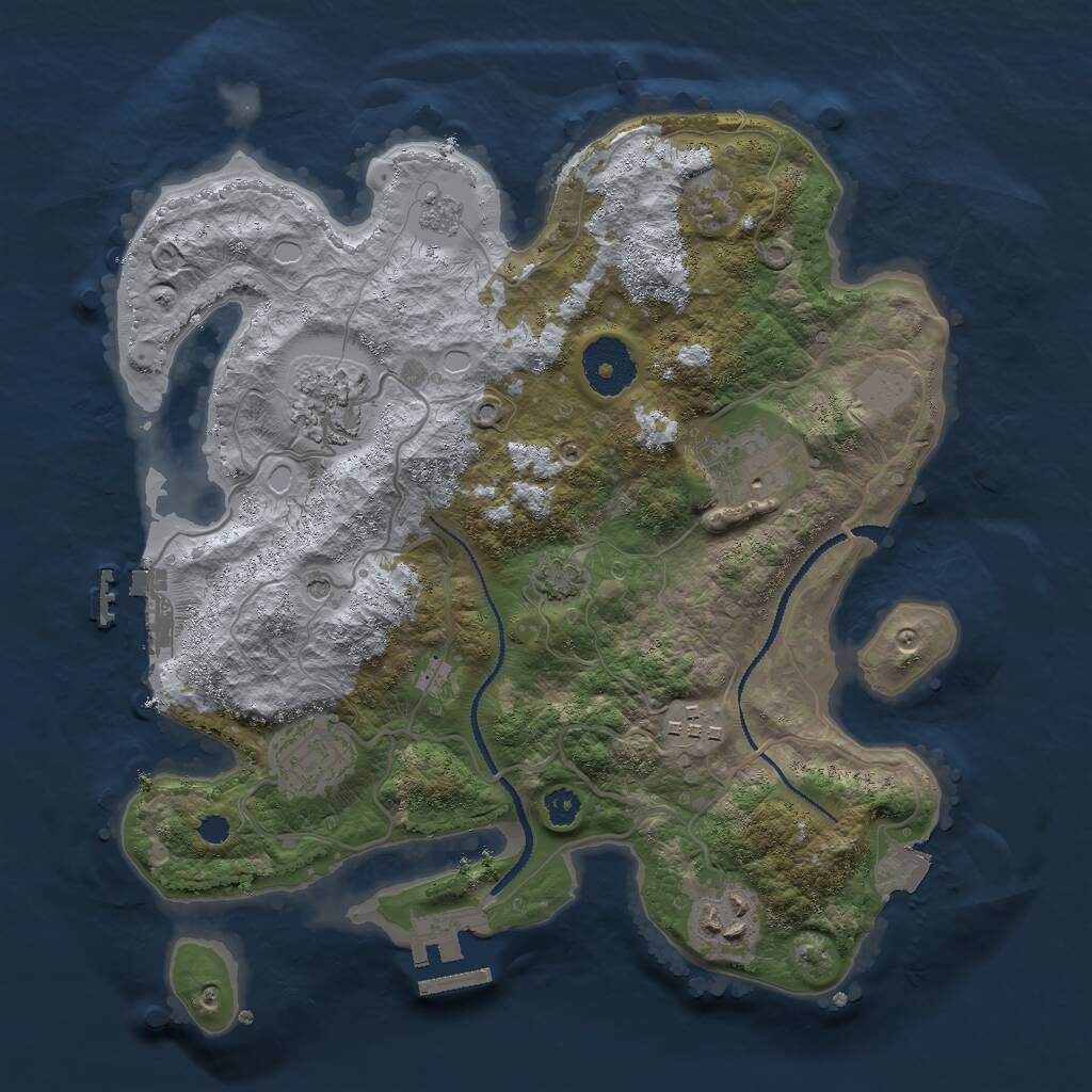 Rust Map: Procedural Map, Size: 3000, Seed: 1866734342, 11 Monuments
