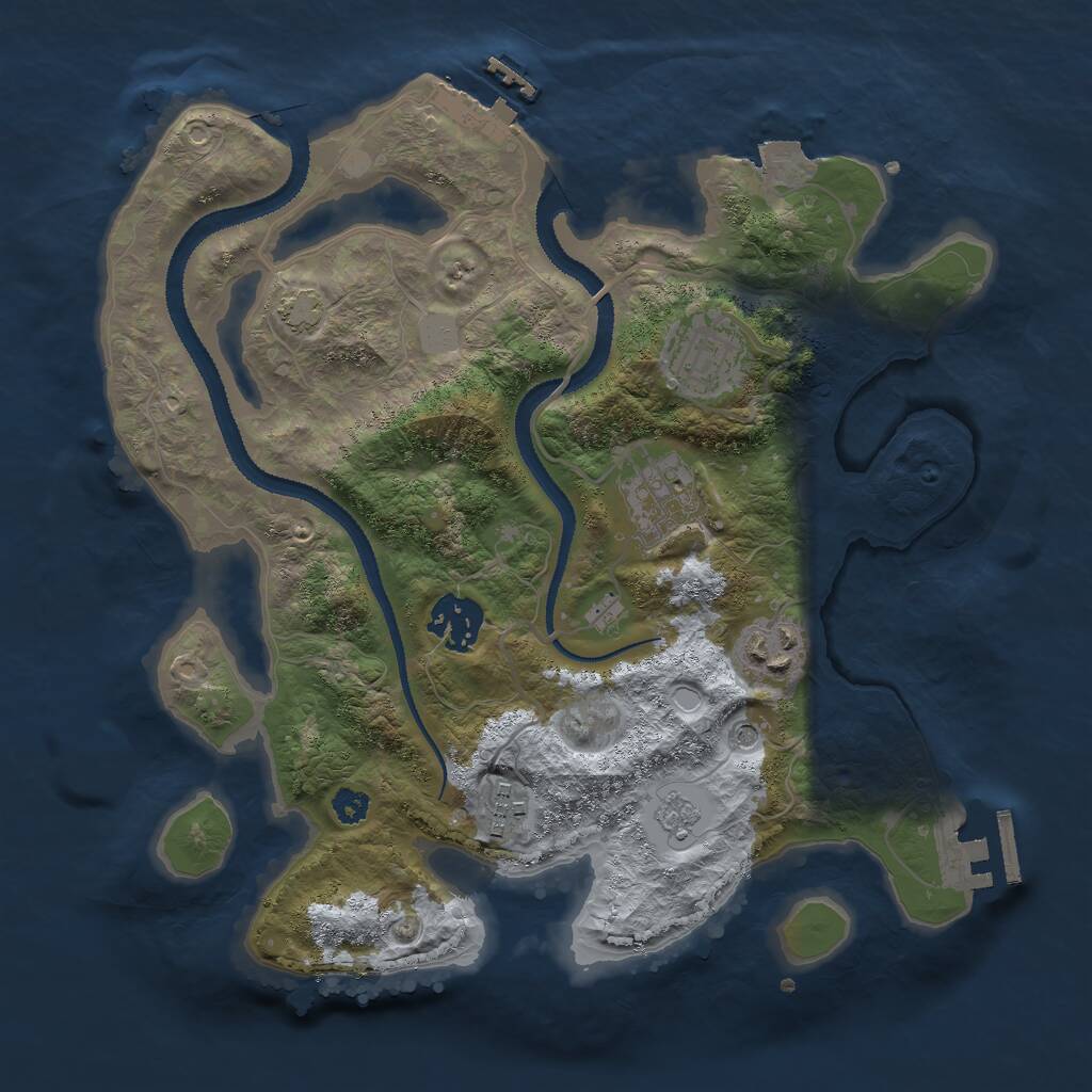 Rust Map: Procedural Map, Size: 3000, Seed: 1245901100, 11 Monuments