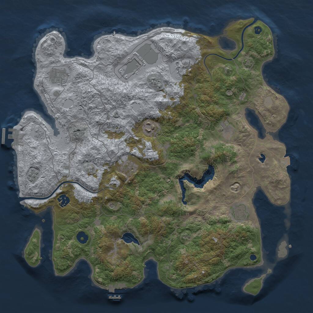 Rust Map: Procedural Map, Size: 4000, Seed: 44689834, 15 Monuments