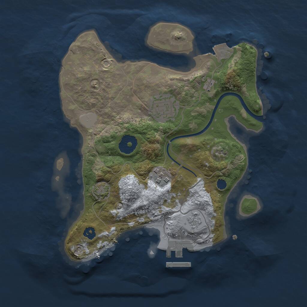 Rust Map: Procedural Map, Size: 2500, Seed: 29763, 6 Monuments
