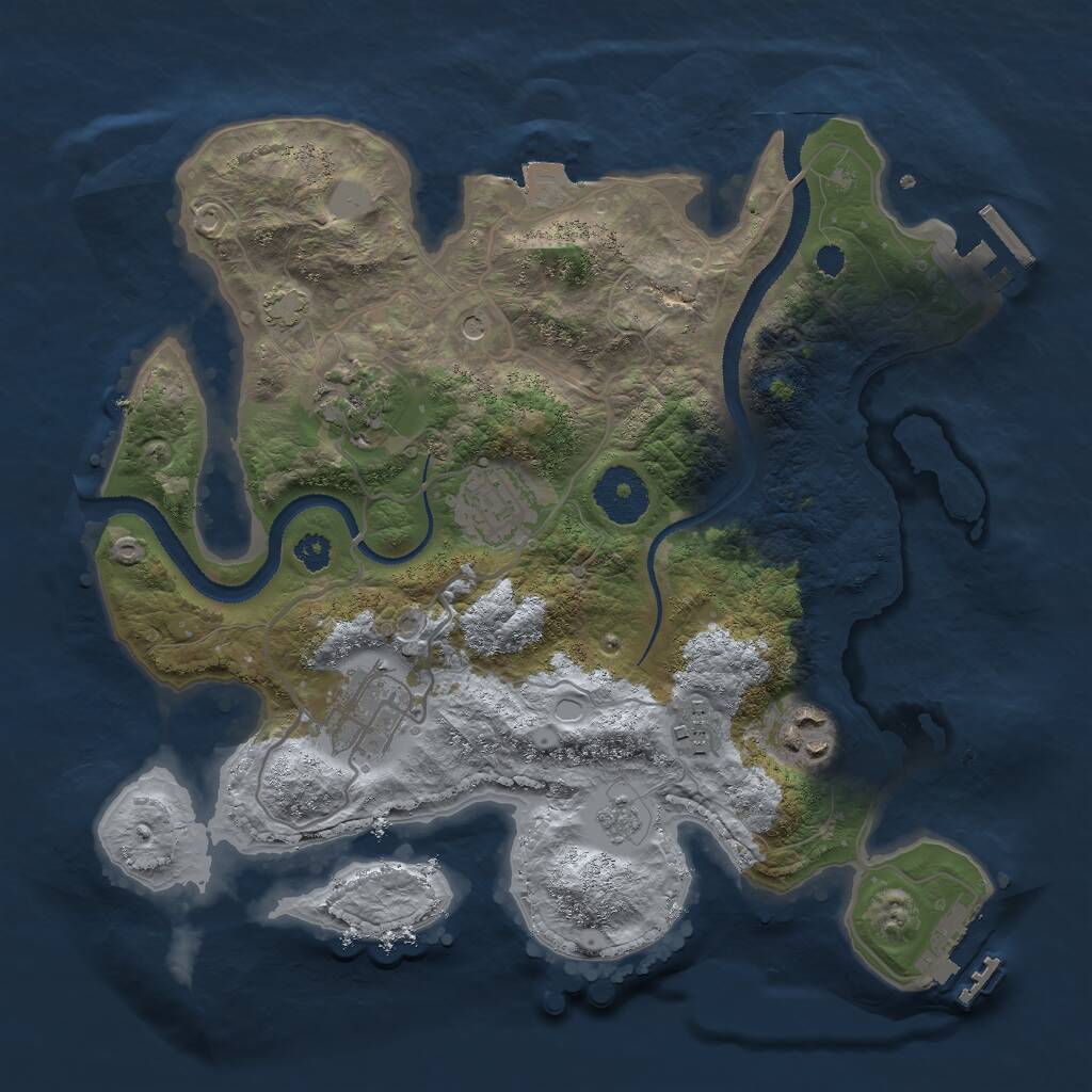Rust Map: Procedural Map, Size: 3000, Seed: 155445745, 11 Monuments