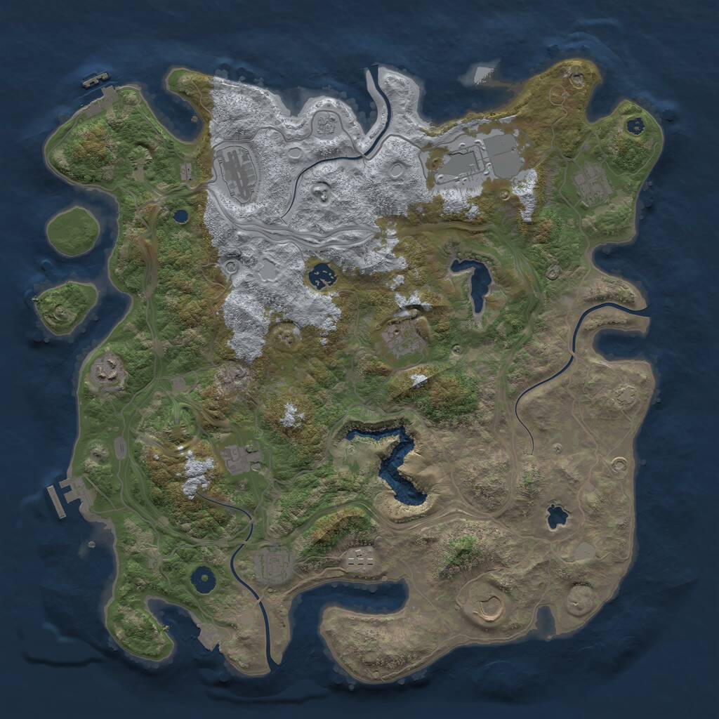 Rust Map: Procedural Map, Size: 4250, Seed: 437931511, 16 Monuments