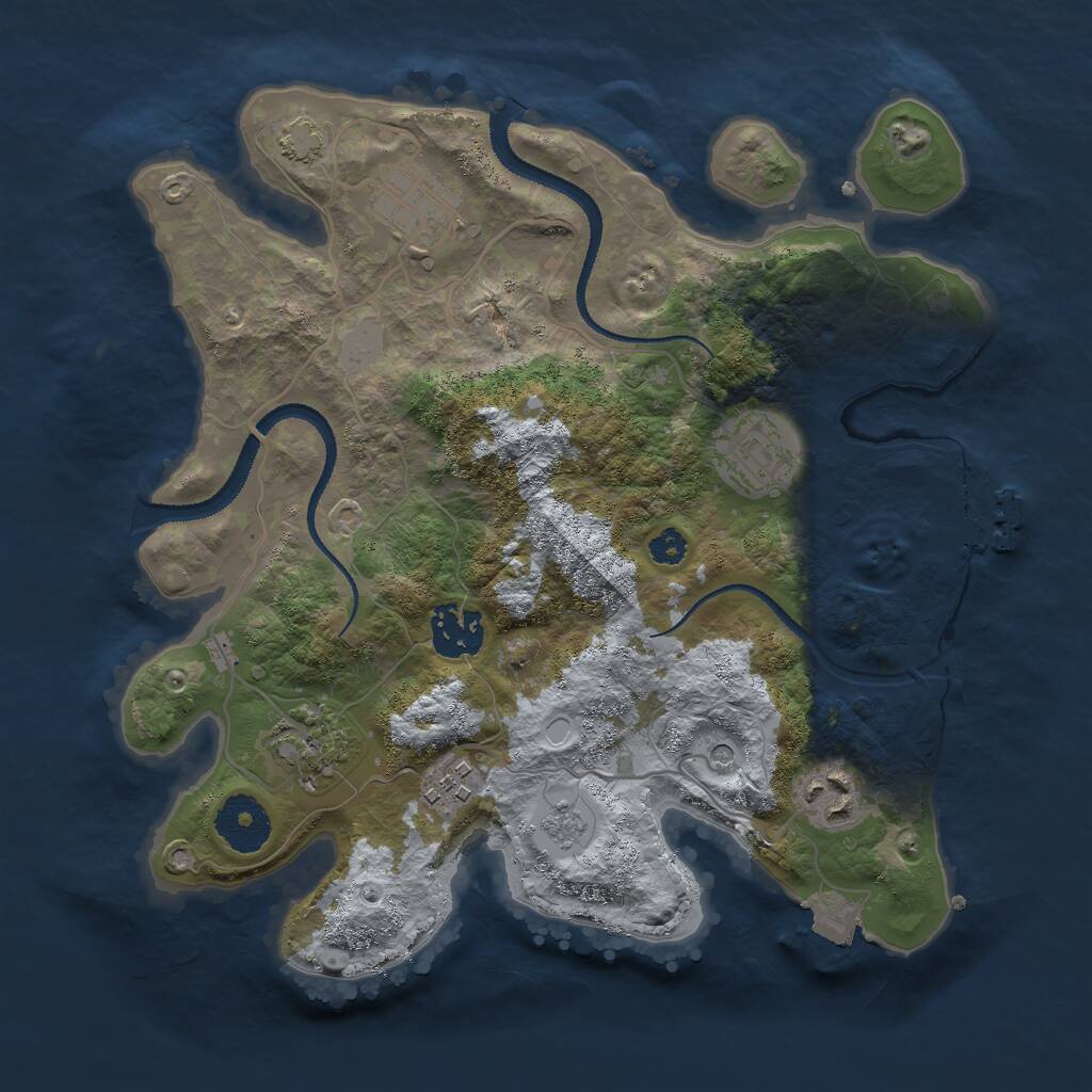 Rust Map: Procedural Map, Size: 3000, Seed: 1160428546, 11 Monuments