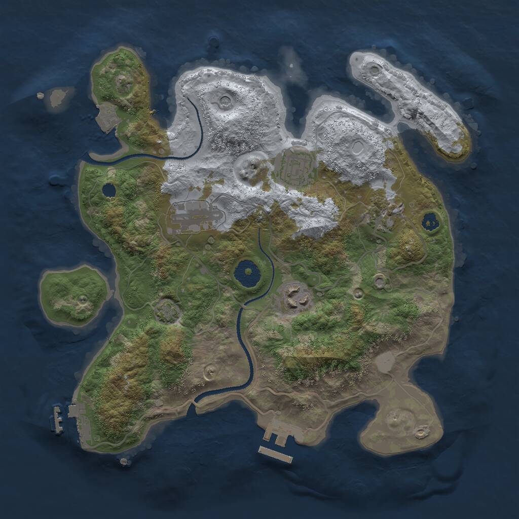 Rust Map: Procedural Map, Size: 3000, Seed: 2970853, 9 Monuments