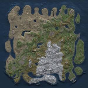 Thumbnail Rust Map: Procedural Map, Size: 4500, Seed: 166561003, 17 Monuments