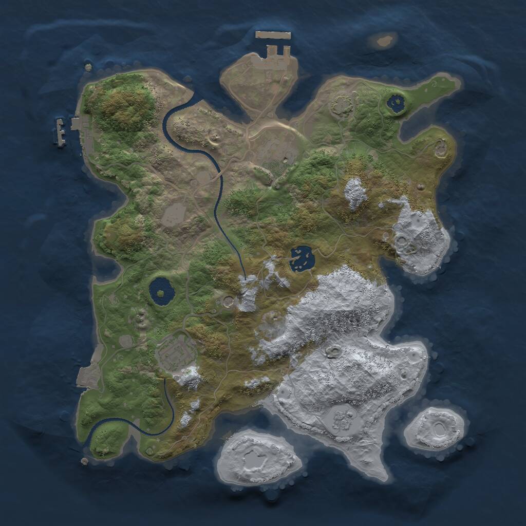 Rust Map: Procedural Map, Size: 3000, Seed: 1671642188, 9 Monuments