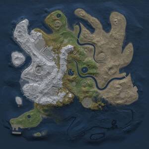 Thumbnail Rust Map: Procedural Map, Size: 3500, Seed: 845881330, 10 Monuments