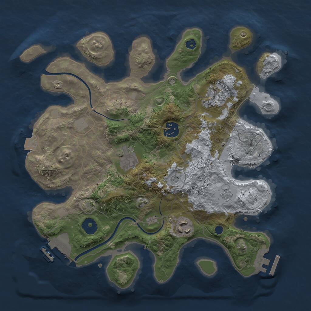 Rust Map: Procedural Map, Size: 3000, Seed: 1789420953, 10 Monuments