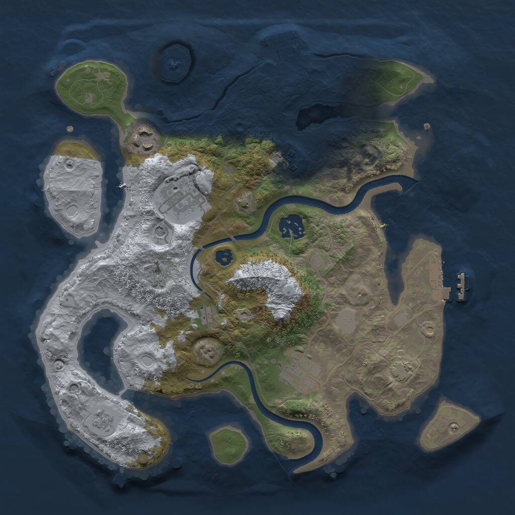 Rust Map: Procedural Map, Size: 3000, Seed: 460353081, 11 Monuments