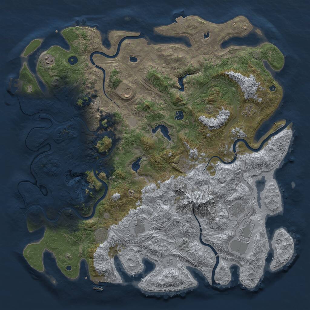 Rust Map: Procedural Map, Size: 5000, Seed: 96310648, 16 Monuments
