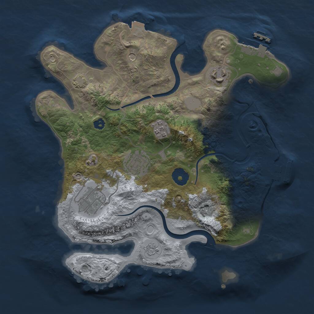 Rust Map: Procedural Map, Size: 2800, Seed: 284437411, 10 Monuments