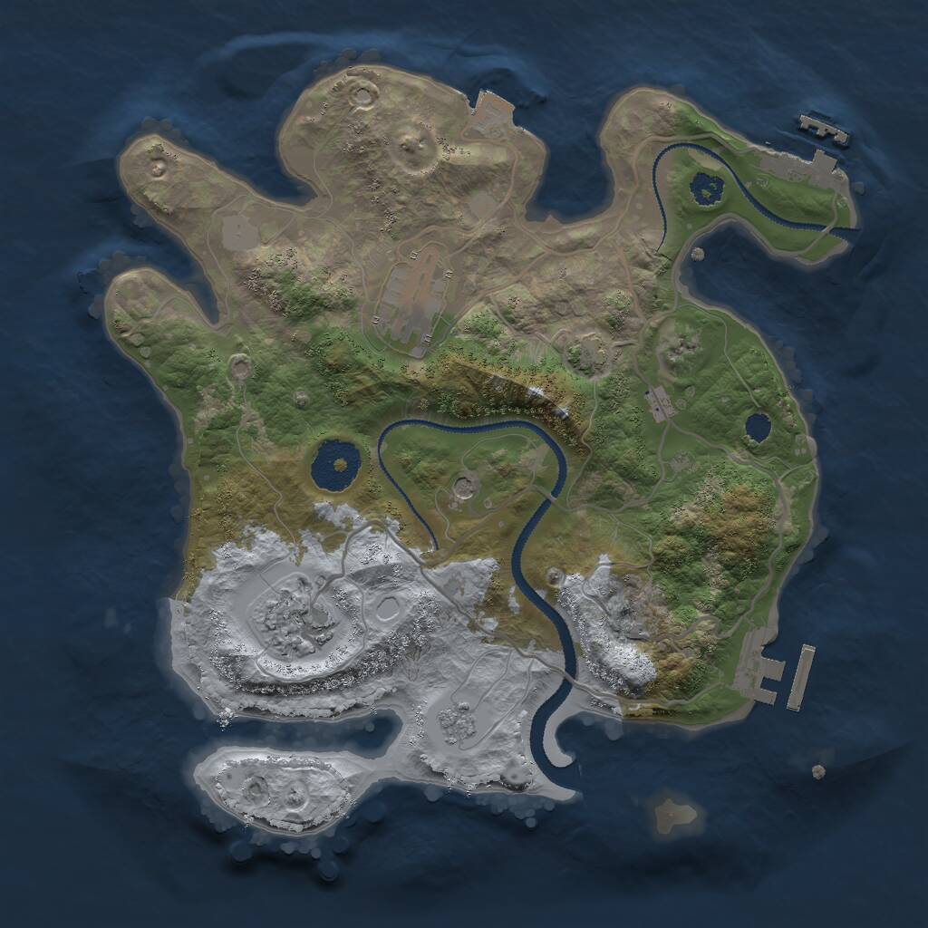 Rust Map: Procedural Map, Size: 2800, Seed: 284437411, 8 Monuments