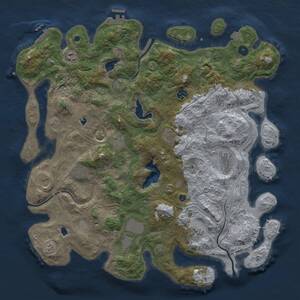 Thumbnail Rust Map: Procedural Map, Size: 4500, Seed: 1910168323, 16 Monuments