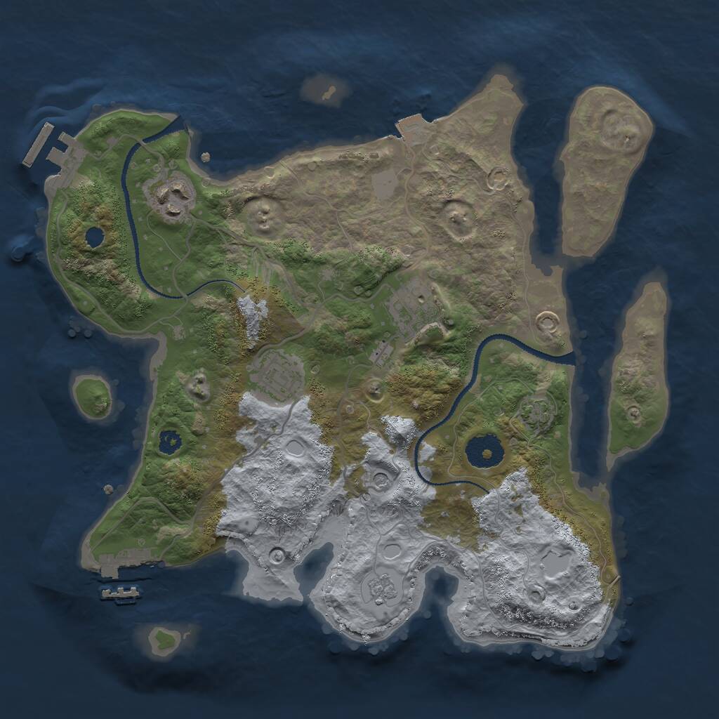 Rust Map: Procedural Map, Size: 3000, Seed: 1384918900, 9 Monuments