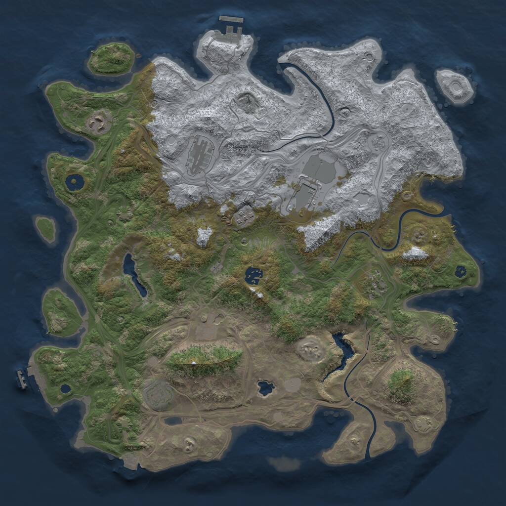 Rust Map: Procedural Map, Size: 4250, Seed: 2396, 14 Monuments