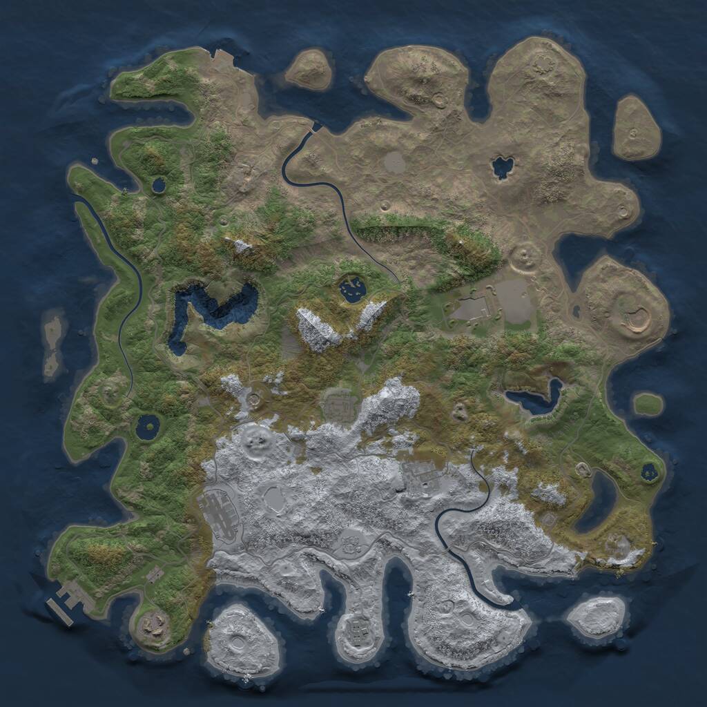 Rust Map: Procedural Map, Size: 4242, Seed: 545463360, 13 Monuments