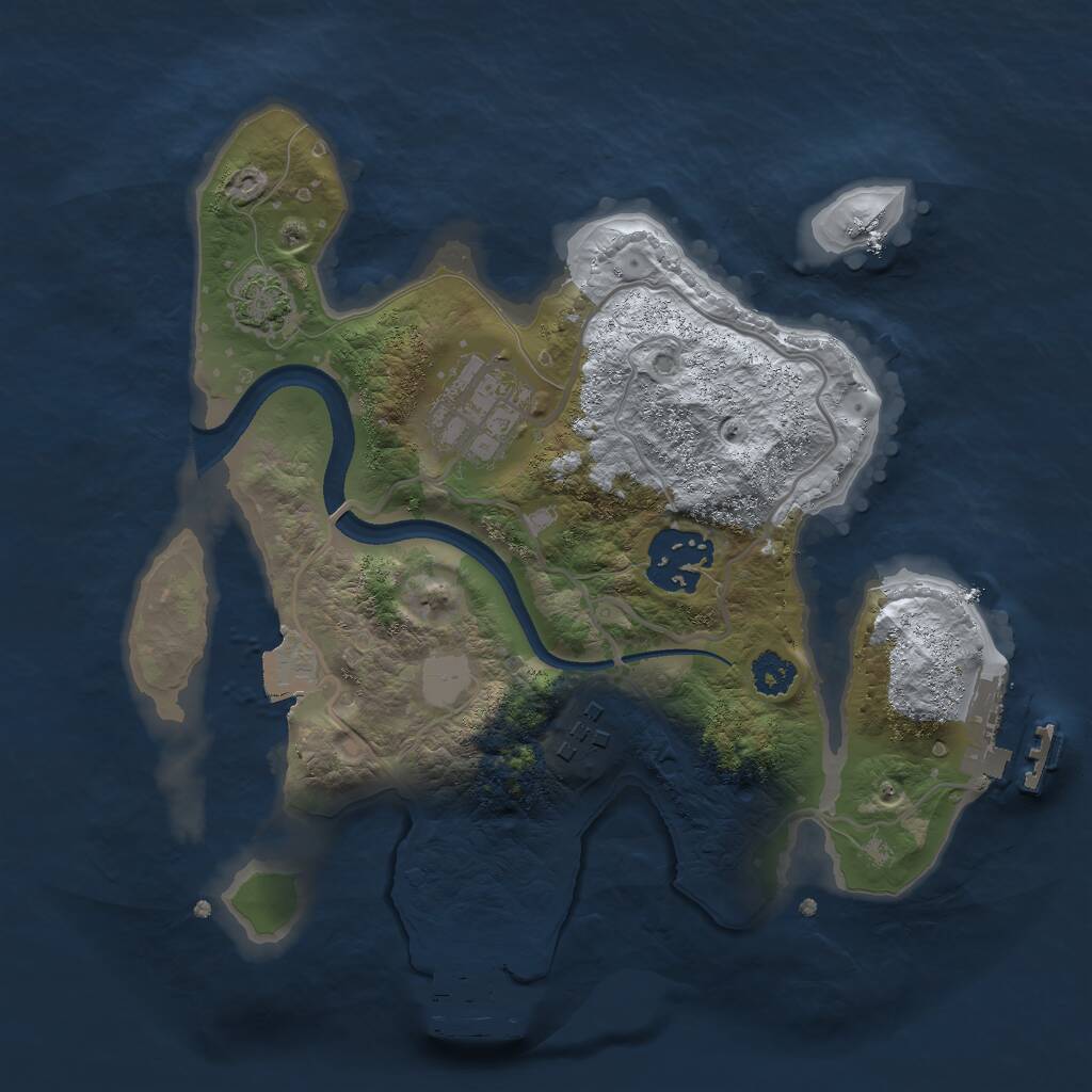 Rust Map: Procedural Map, Size: 2500, Seed: 42193, 7 Monuments