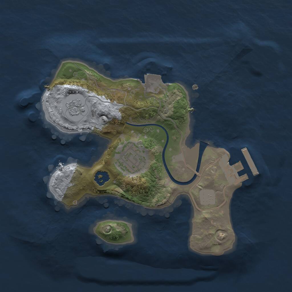 Rust Map: Procedural Map, Size: 2000, Seed: 1393683778, 4 Monuments
