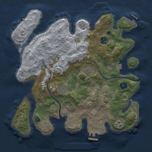 Thumbnail Rust Map: Procedural Map, Size: 3250, Seed: 1057722173, 11 Monuments