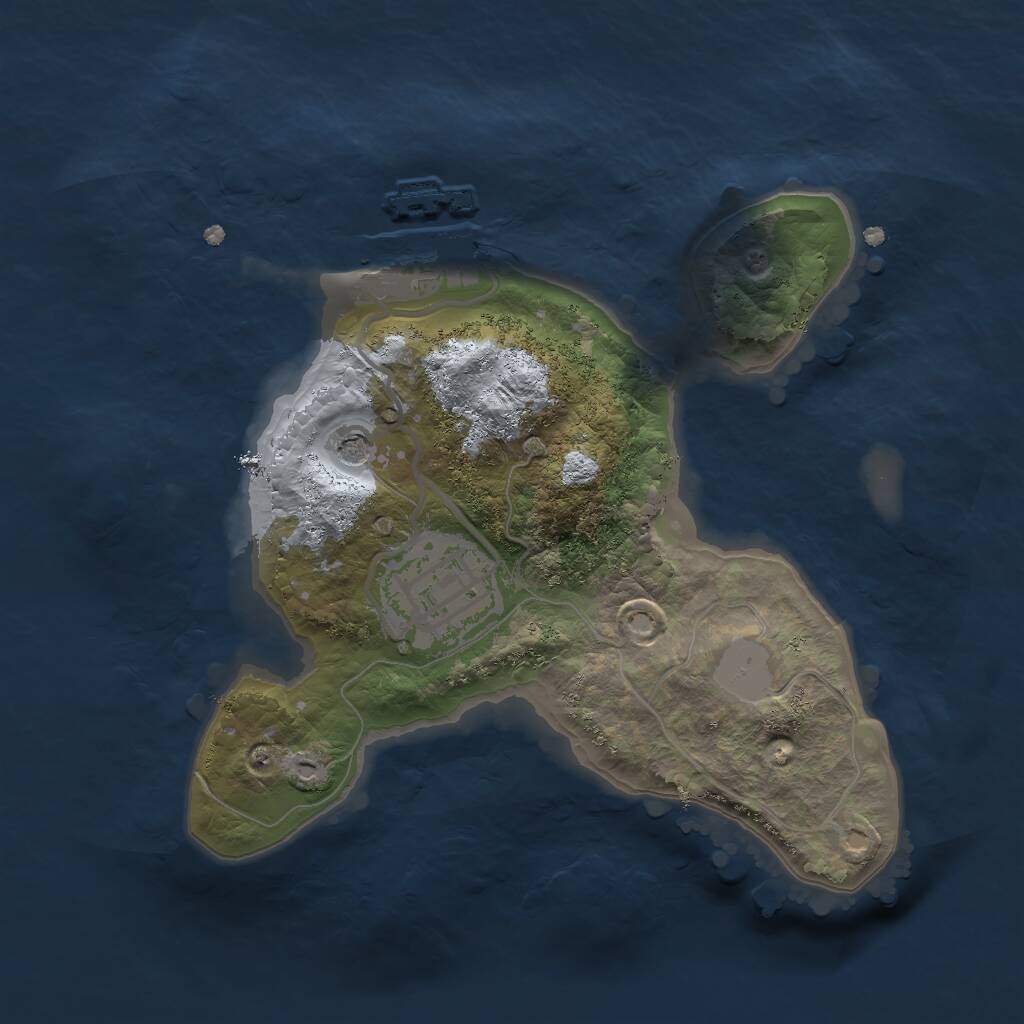 Rust Map: Procedural Map, Size: 2000, Seed: 190666666, 4 Monuments