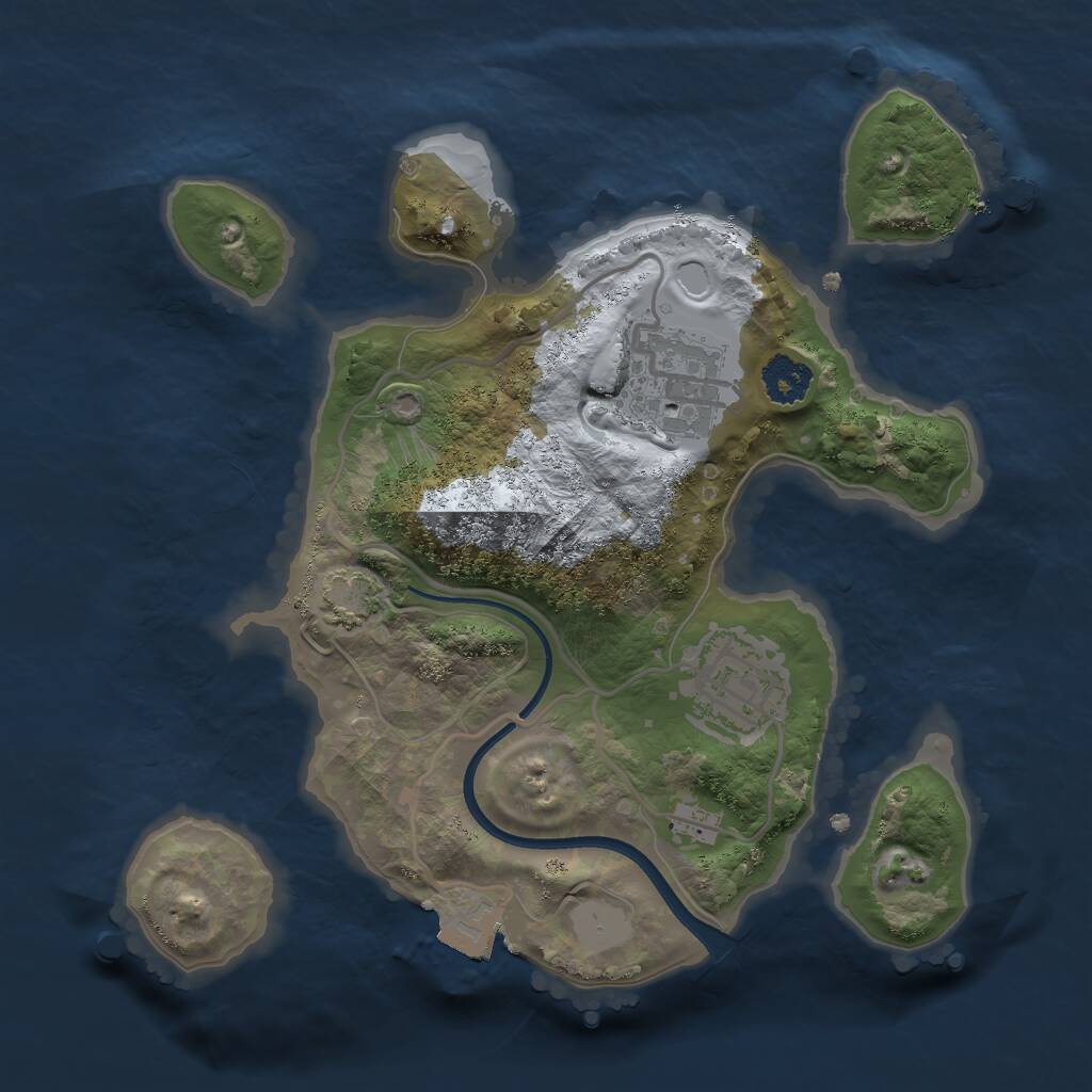 Rust Map: Procedural Map, Size: 2250, Seed: 365894114, 4 Monuments