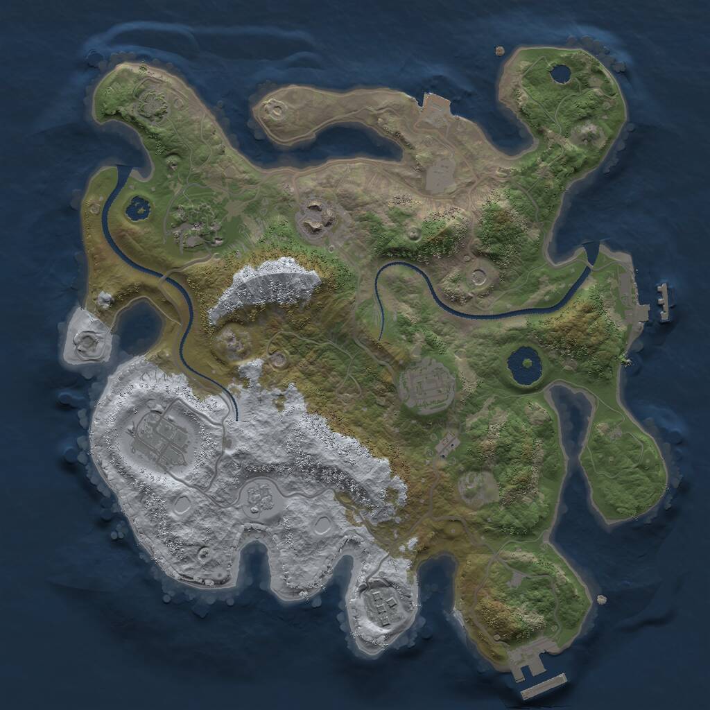 Rust Map: Procedural Map, Size: 3000, Seed: 170923286, 11 Monuments