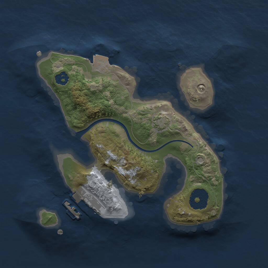 Rust Map: Procedural Map, Size: 2000, Seed: 1532308830, 3 Monuments